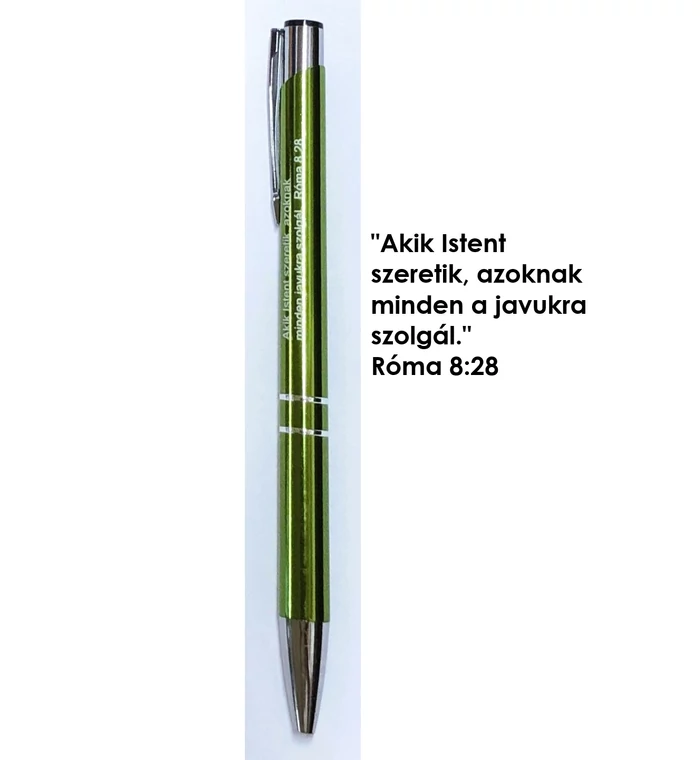 Toll - fém, gravírozott (1db) zöld