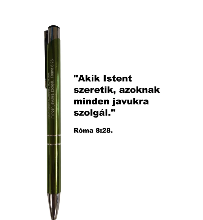 Toll - fém, gravírozott (1db) zöld