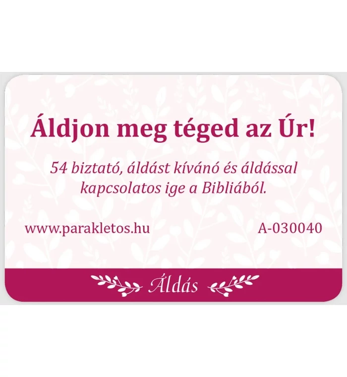 Áldjon meg téged az Úr! - Igés kártyacsomag