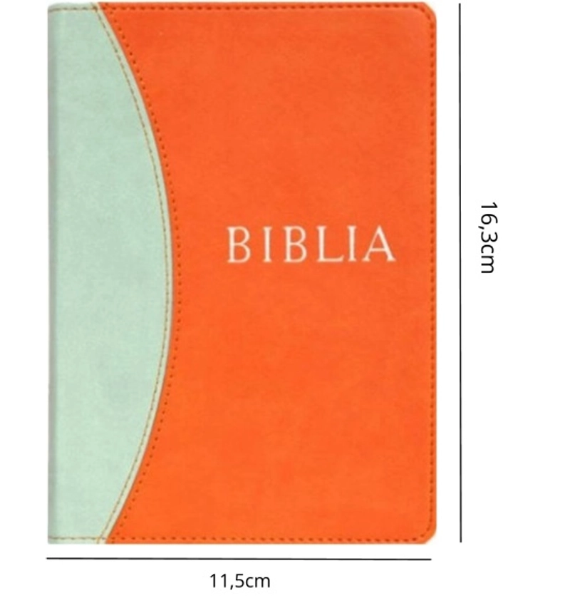 Biblia - RÚF (középméret, puha, varrott, narancs-zöld)