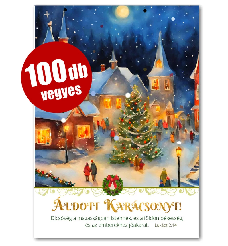 Karácsonyi képeslapok - nyílt (100db) vegyes