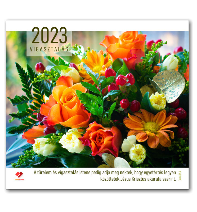 Falinaptár - 2023 (GN) kicsi - Türelem és vigasztalás (Virágok)