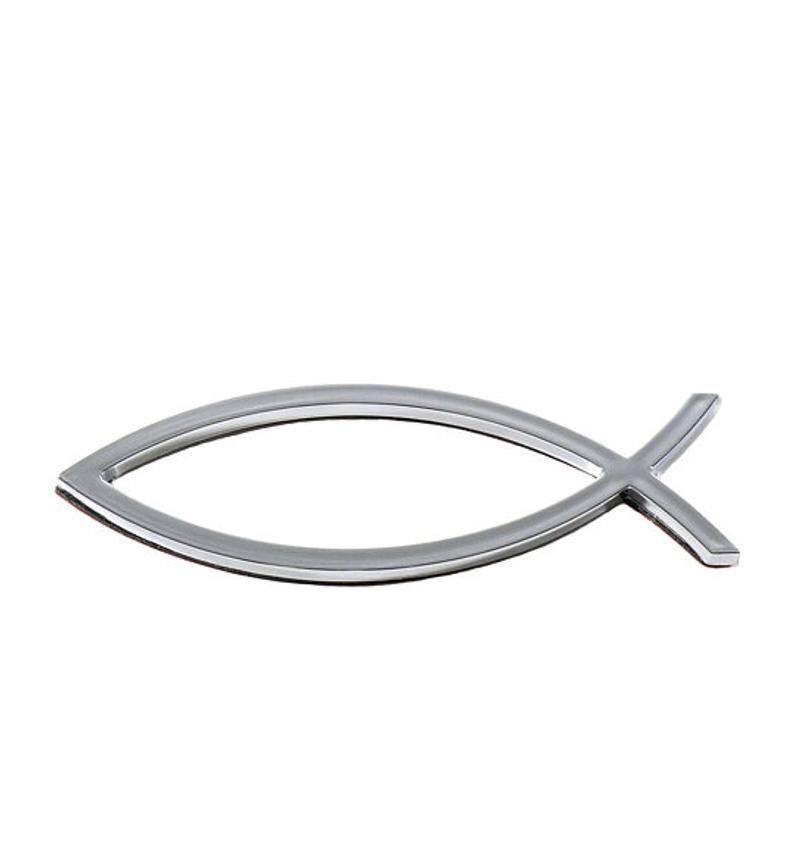 Autó embléma (hal, nagy, ezüst színű) 12,5cm