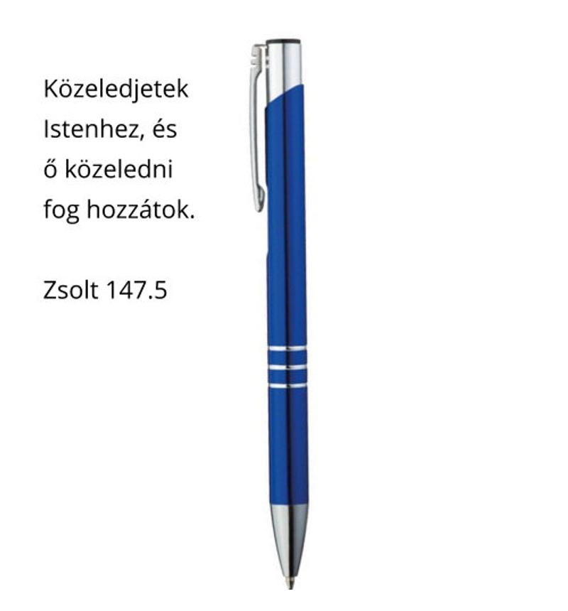 Toll - fém, gravírozott (1db) sötétkék