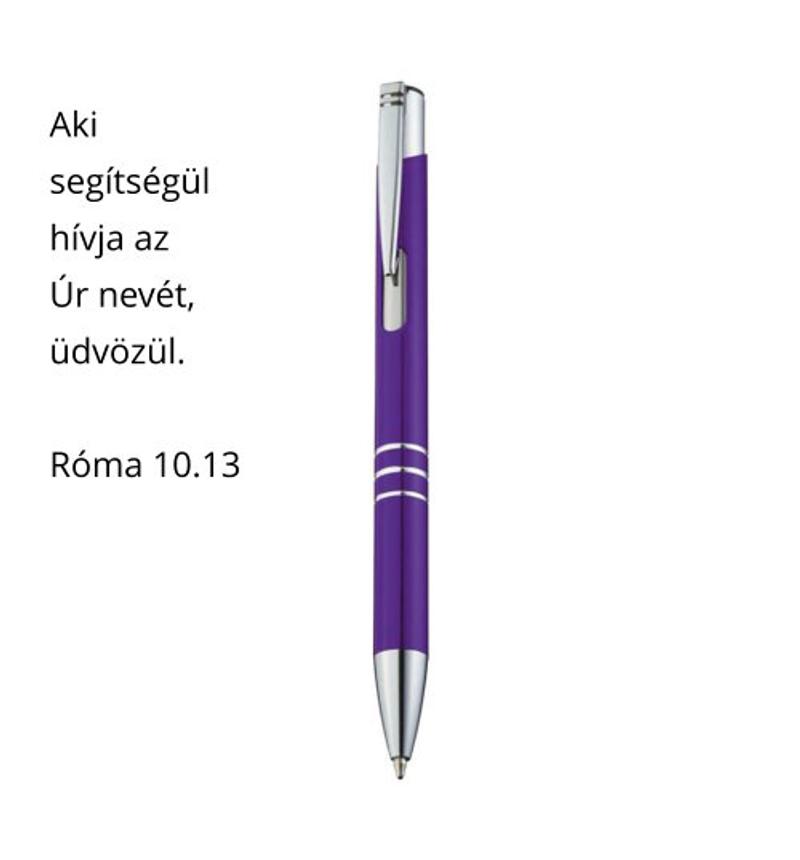 Toll - fém, gravírozott (1db) lila
