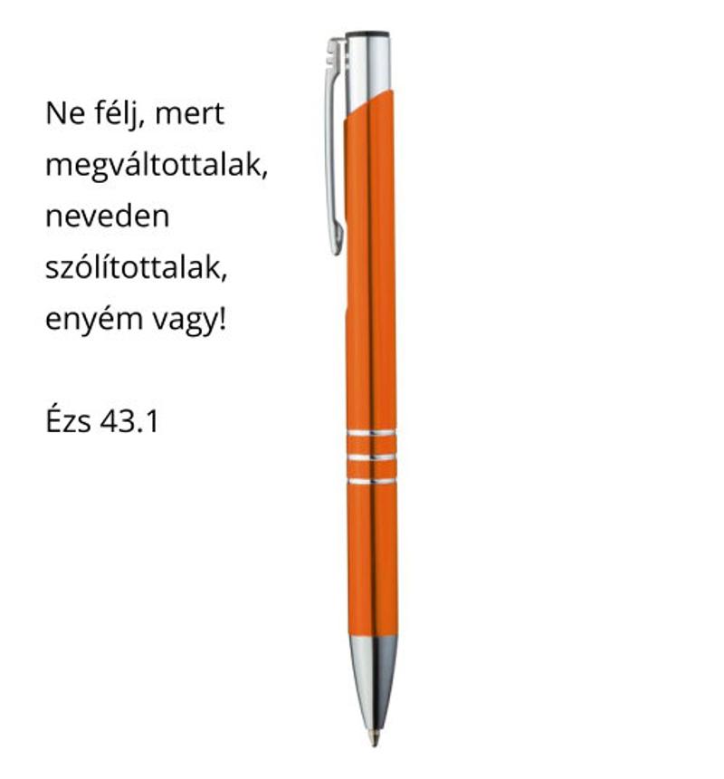 Toll - fém, gravírozott (1db) narancs