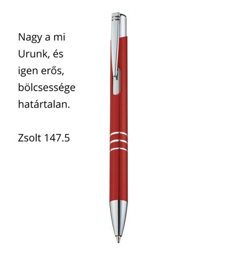 Toll - fém, gravírozott (1db) piros