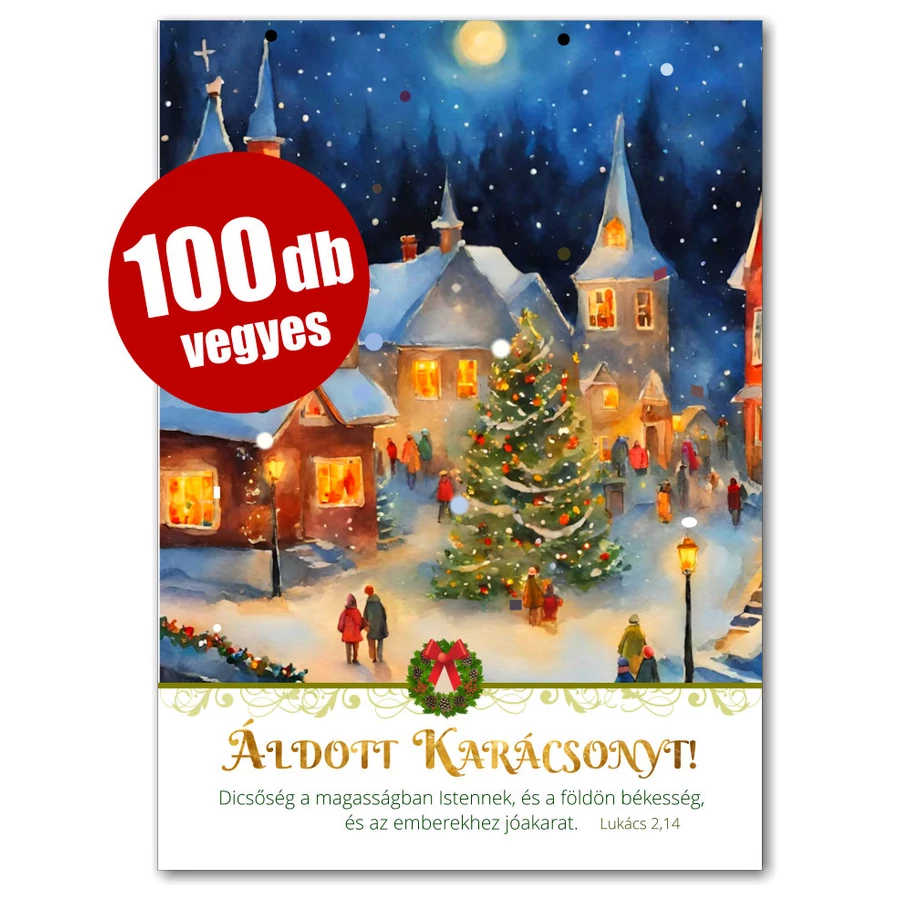 Karácsonyi képeslapok - nyílt (100db) vegyes