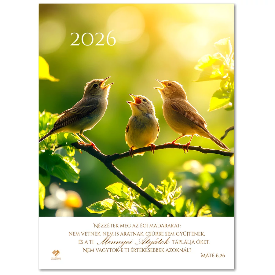 2026 Falinaptár - (GN) spirálos / Virág -Állatok