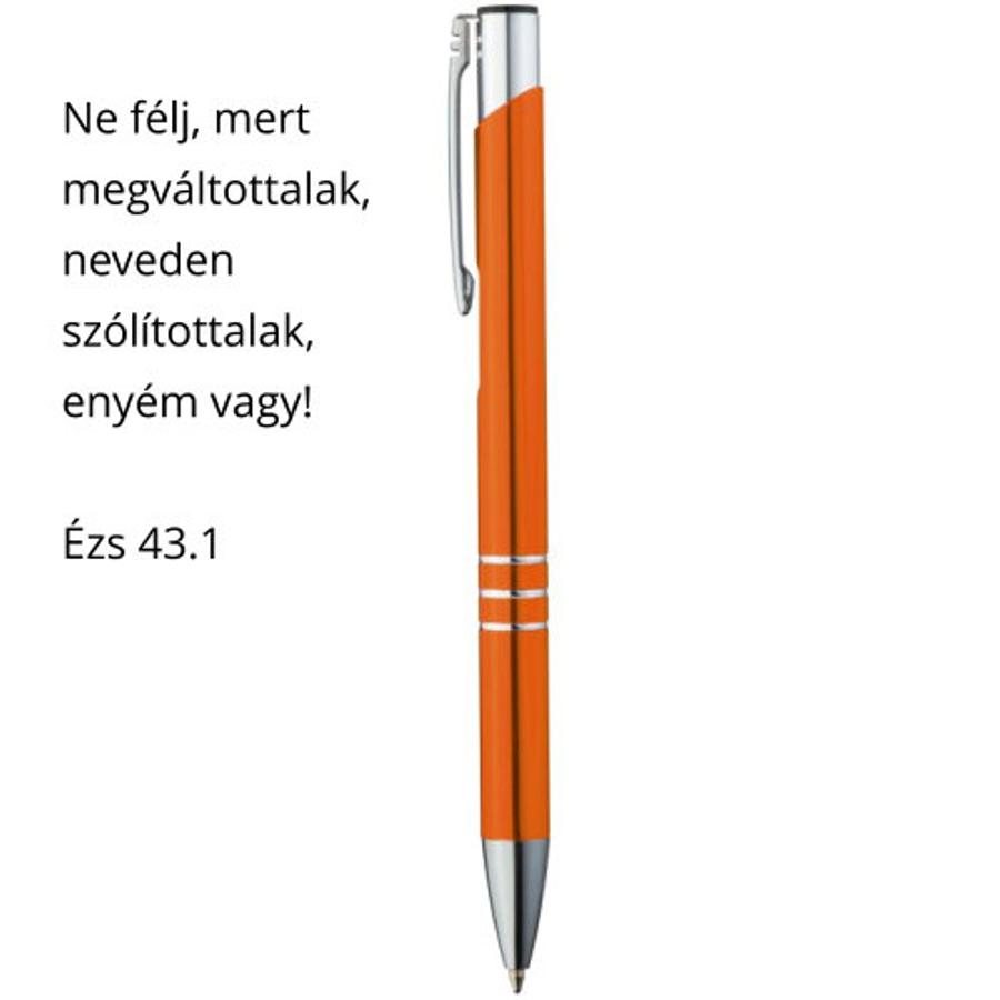 Toll - fém, gravírozott (1db) narancs